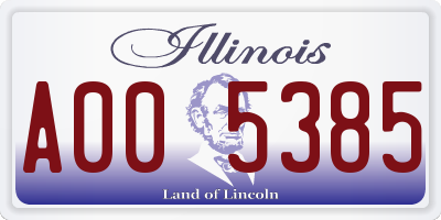 IL license plate A005385