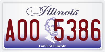 IL license plate A005386