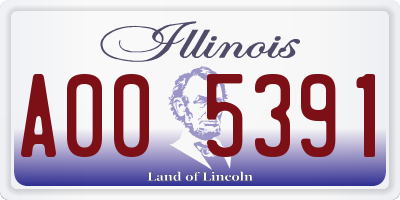 IL license plate A005391
