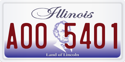 IL license plate A005401