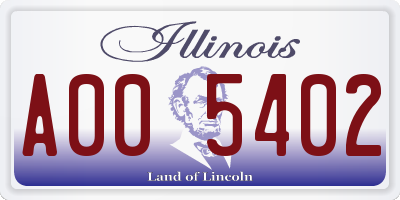 IL license plate A005402