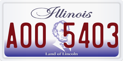 IL license plate A005403