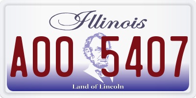 IL license plate A005407