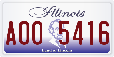 IL license plate A005416