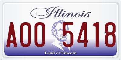 IL license plate A005418