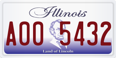 IL license plate A005432