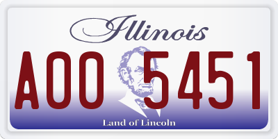 IL license plate A005451
