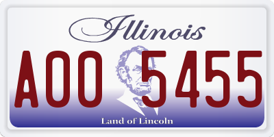 IL license plate A005455