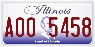 IL license plate A005458