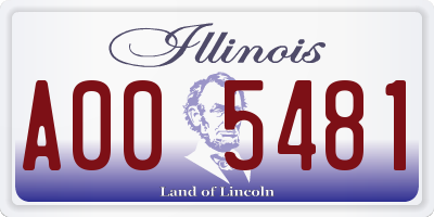 IL license plate A005481