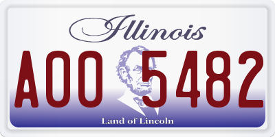 IL license plate A005482