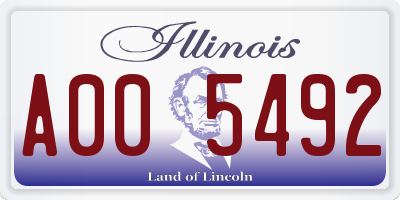 IL license plate A005492