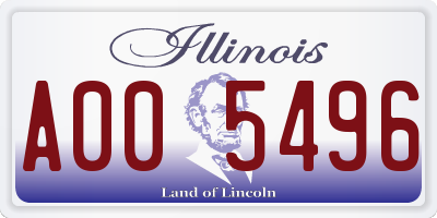 IL license plate A005496