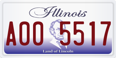 IL license plate A005517