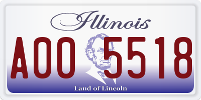 IL license plate A005518