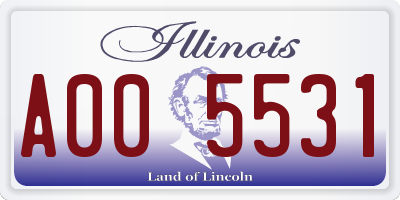 IL license plate A005531