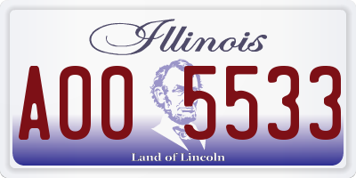 IL license plate A005533