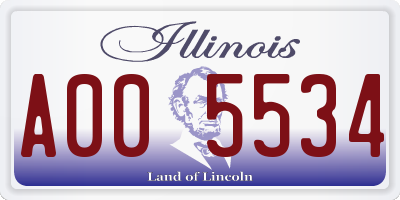 IL license plate A005534