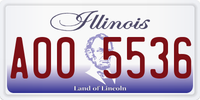 IL license plate A005536