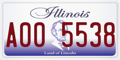 IL license plate A005538