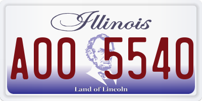 IL license plate A005540