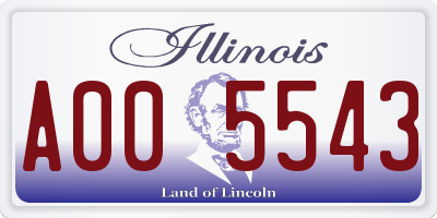 IL license plate A005543