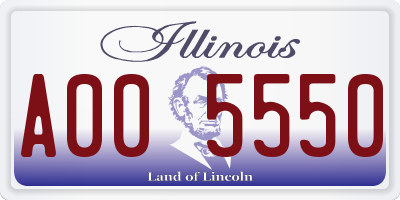 IL license plate A005550