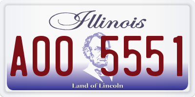 IL license plate A005551