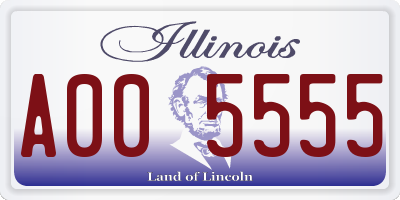 IL license plate A005555