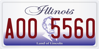 IL license plate A005560