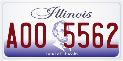 IL license plate A005562