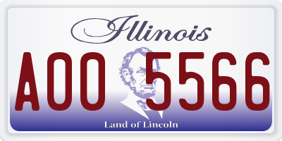 IL license plate A005566