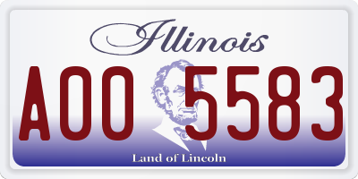 IL license plate A005583