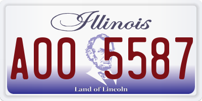 IL license plate A005587