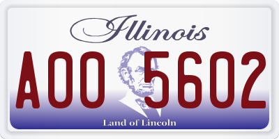 IL license plate A005602