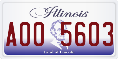 IL license plate A005603