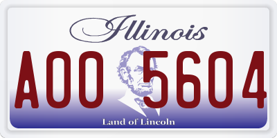 IL license plate A005604