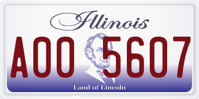 IL license plate A005607