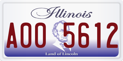 IL license plate A005612