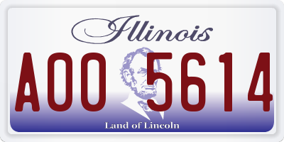 IL license plate A005614