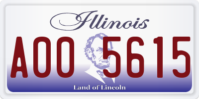 IL license plate A005615