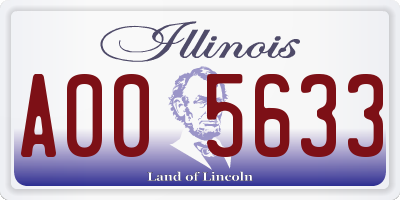 IL license plate A005633