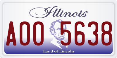 IL license plate A005638