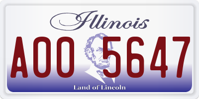 IL license plate A005647