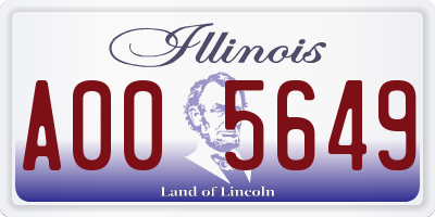 IL license plate A005649