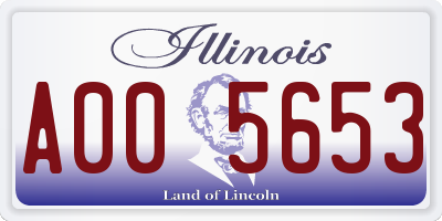 IL license plate A005653