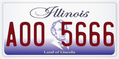 IL license plate A005666