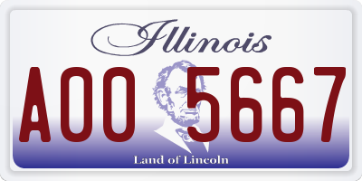 IL license plate A005667