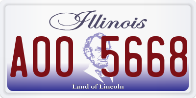 IL license plate A005668