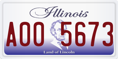 IL license plate A005673